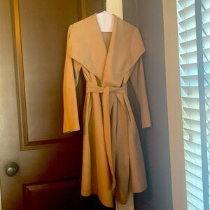 Chicwish Camel Mid-Length, Belted Coat, Size Small